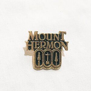 Mount Hermon California Lapel Pin 1/2" Metal Gold tone Black